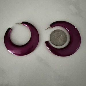 Purple moon shaped earrings